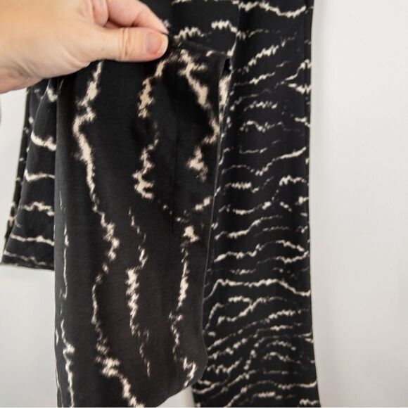 H By Halston Womens Size 4 Wide Leg Pull On Pants Black Taupe Neutral Flowy - Picture 6 of 9